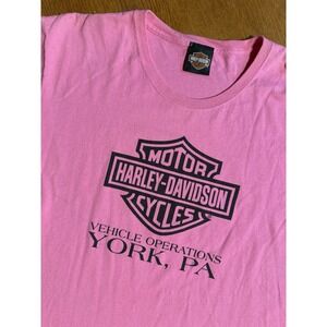 Harley‎ Davidson T-Shirt 2XL Pink Vehicle Operations York PA Factory Graphic Tee